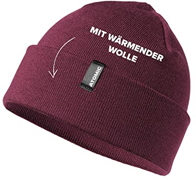 ATOMIC ALPS ROLLED CUFF BEANIE - Warme Mütze für Herren & Damen - Weiche & atmungsaktive Mützen - Wollmütze aus hautfreundlichem Material - Bequeme & schlichte Mütze