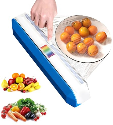ENJOYCOO Plastic Wrap Dispenser with Cutter, Reusable Cling Film Dispenser, Cling Wrap Dispenser with Slide Cutter, Also for Aluminum Foil, Tin Foil, Baking Paper (XL)