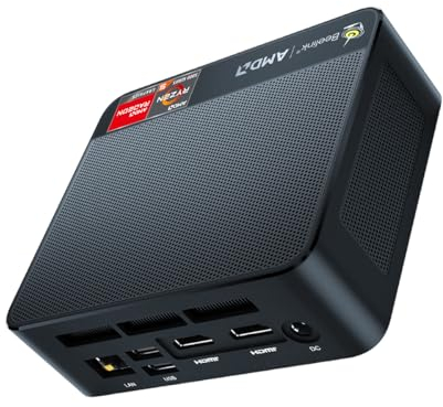 Beelink EQR5 Mini PC AMD Ryzen 5 Pro 5650U (6C/12T, jusqu'à 4,2 GHz), 8Go DDR4/500Go SSD, WiFi 6/BT 5.2, Double LAN Gigabit, 4K Dual Display (HDMI*2), Auto Power on/WOL, pour Bureautique