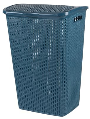 Urban Living Wäschetonne mit Deckel Wäschesammler Schmutzwäschesammler 43 x 33 x 61(H) cm (Blau (Petrol))