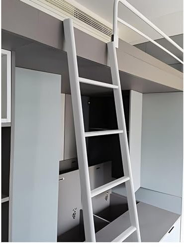 BZJPRFC Weiße Etagenbettleiter, Hochbettleiter Mit 2 Haken, Hochbett-Seitenleiter for Etagenanhänger Und Wohnmobile, Tragkraft 150 Kg (Size : 1.7m/67 Inch)