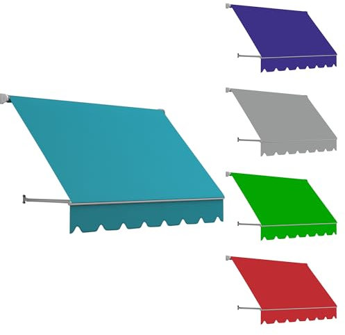 Tenda da Sole a Caduta Forzata, Personalizzabile con Mantovana Ondulata e Braccetti. Tempotest Parà o PVC, Motorizzata con Telecomando o Manuale in qualsiasi colore (L. 200 cm X S. 160 cm)