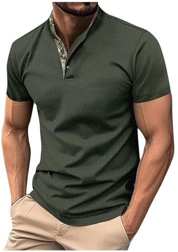 HAOLEI Polos Shirts for Men Adult UK Sale Clearance Waffle Plain Lightweight Golf Casual Collared Tops Breathable Work Shirts Summer Patchwork Short Sleeve T Shirts Buttons Basic Tees