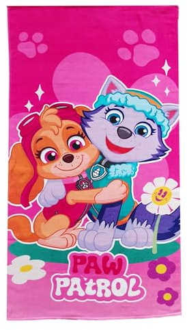 Theonoi Kinder Handtuch Badetuch Strandtuch Duschtuch für Mädchen und Jungen 100% Baumwolle 70x140 cm (Paw Girl)