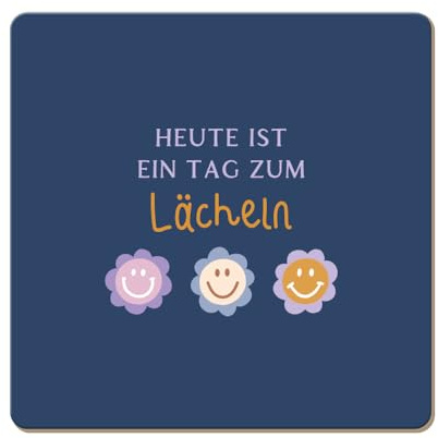 Grafik Werkstatt lustiger Untersetzer aus Kork | Lächeln, Bunt