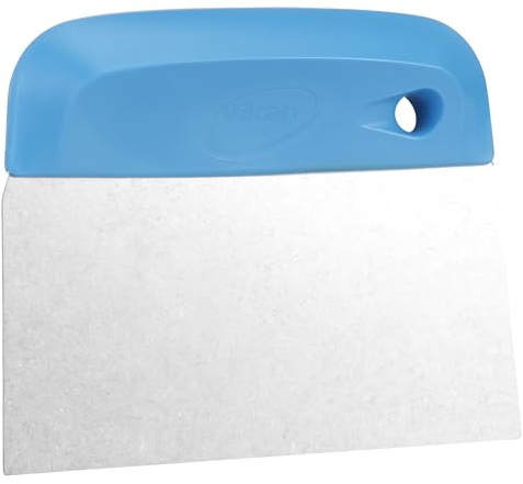 Vikan Dough Cutter/Scraper, Stainless Steel Blade, Flexible, 146 mm (Blue)