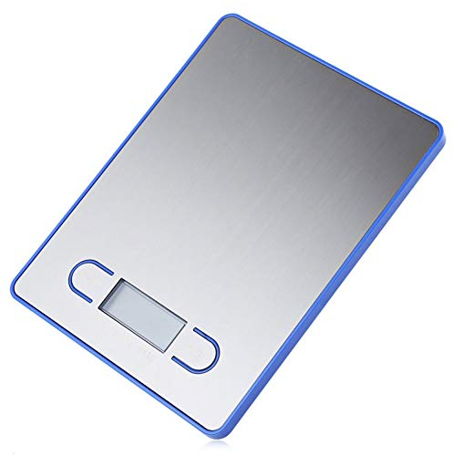 DDKYHU Bilancia da Cucina Bilancia da Cucina dal Design Sottile per la casa 5 kg, Display LCD, aggiunta e pesatura, conservazione compatta, Facile da Pulire (Colore : Blu) (Blu) (Blu)