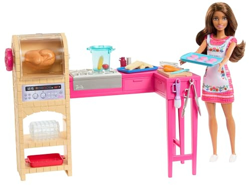 Barbie and Teresa Recipe for Friendship Teresa-modedocka och kökslekset med över 20 tillbehör, inklusive kakor med färgförändringsfunktion, JCT06
