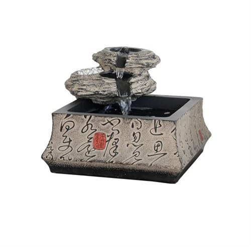 Fontana da interni Feng Shui Ornamenti da tavolo con acqua corrente, soggiorno, ufficio, zen, decorativi, paesaggio con acqua riciclata, piccole fontane Home Fontana
