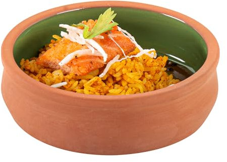 Restaurantware-Terra Tek 8.5 Ounce Terracotta Cazuelas, 10 Green Glazed Clay Pots For Cooking - Oven-Ready, Microwavable, Terracotta Serving Pots, Dishwashable, For Cooking And Serving
