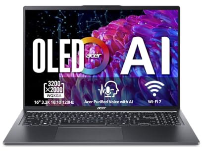 Acer Swift Go 16 SFG16-72-99Q7 - Ordenador Portátil 16 WQHD OLED (Intel Core Ultra 9 185H, 32GB RAM, 1TB SSD, Intel Arc Graphics, Windows 11 Home) Plata - Teclado QWERTY Español