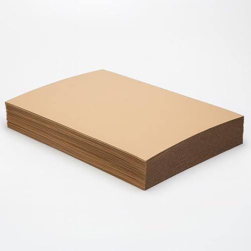 TELECAJAS | 20 Planchas 120x80 cm de Cartón Kraft Ondulado para Manualidades | Tamaño Palet Europeo | Protección, Manualidades, Arte, Separadores | Pack de 20 hojas