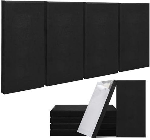 Lot de 4 panneaux acoustiques auto-adhésifs en fibre de verre (5 cm d'épaisseur), panneaux insonorisants idéaux pour les studios, les bureaux et le home cinéma