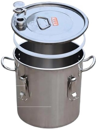Tonneau de transport de lait Fût de transport de lait en acier inoxydable, fût scellé à fond simple ou double, brassage à domicile, farine de riz, stockage, 201,304(20L color 2,304 Single bottom)