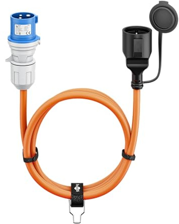 goobay Cavo adattatore CEE per caravan, 1,5 m, spina CEE a presa con contatto di protezione, uso esterno con IP44, 76223