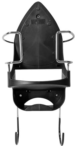 Dorccsi Colgador de Tabla de Planchar Resistente al Calor, Soporte de Pared para Plancha con Compartimento para Cable, Plegable y Resistente, para el hogar y el lavadero (Negro).