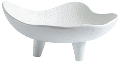 ADERFETBI Fruttiera Cesto di Frutta da appoggio Piatto di Frutta Grande in Ceramica Piatto di Frutta Design Alto Vassoio Decorativo a Forma Speciale Portafrutta Moderno(Black)