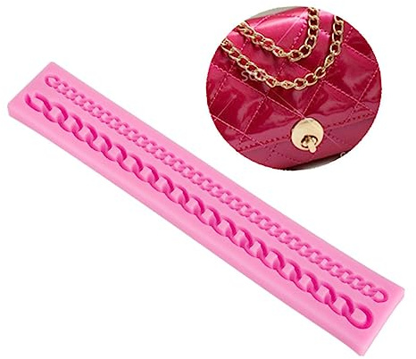 VALICLUD Molde de Silicona para Pasteles y Fondant Forma de Cadena Herramienta de Decoración para Tartas Galletas y Chocolates Color Rosa