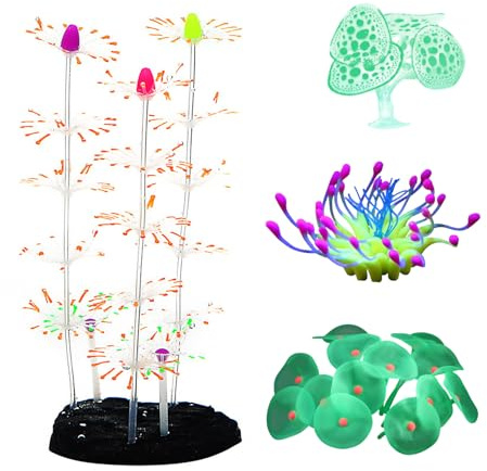 Sweeaau Realistisches Korallen- und Pflanzen-Set, Unterwasserwelt-Dekoration, Aquarien, Ornamente zur Verbesserung der Ästhetik, bunte Korallen-Dekoration
