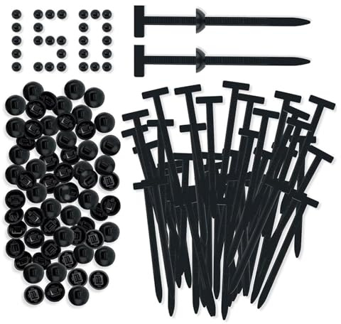 150PCS Nylon Universal Cable Tie Buckle, Heavy Duty Self-Locking Nylon Zip Ties Holder Clips Universal Push Mount Bumper Retainer Clips for Car Repair Quick Fastening