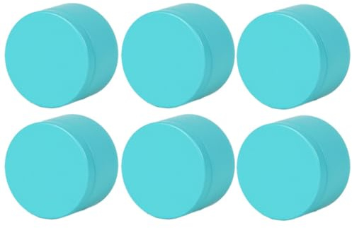TMTGTS Lot de 6 boîtes à thé, rondes, en métal, vides, avec couvercle, pour baume à lèvres, pot à pommade, boîte à bougie