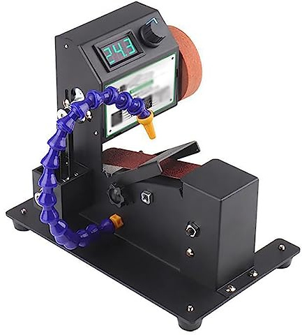 Mini lijadora de Banda, lijadora de Banda eléctrica de 350 W con 10 Bandas de Lijado y Ajuste de Velocidad Continuo, Pulido en seco/Pulido con Agua de Doble Uso, para Vi
