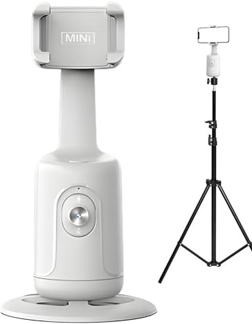 Auto Face Tracking Tripod Filming Recording Studio Equipment | Phone Holder for Video Recording Tabletop Supplies Travel Home Offices Car Bed Sports Music Makeup Cooking Game Wedding
