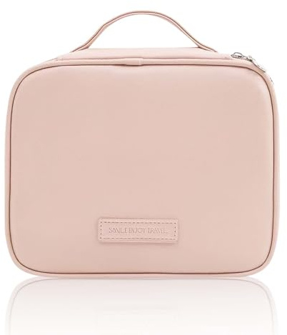 Neceser de maquillaje para mujer PU, bolsa de maquillaje impermeable, neceser portátil de viaje, bolsa de cosméticos grande con desmontable, bolsa de cosméticos para mujer, hombre, niña, viaje de