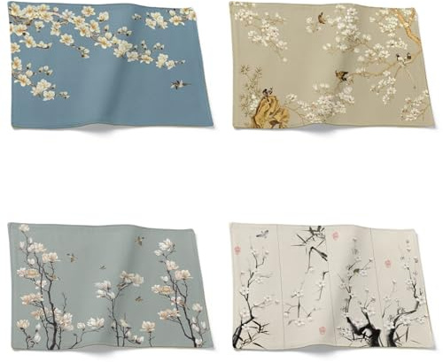 Chenlane Tovaglietta Pranzo Stoffa Tovagliette Cucina Sottopiatto Natalizio Tovaglietta Indiana 21x32cm（4Pcs）