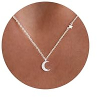 DCNCLADY Kette Silber Damen Sport Western Anhänger Schmuck Geschenk | 14K Versilbert,Mond,Stern,Schmetterling,Baseball,Davidstern,Leichtgewichtig,Sicherheitsnadel,Hypoallergen,Modischer Schmuck
