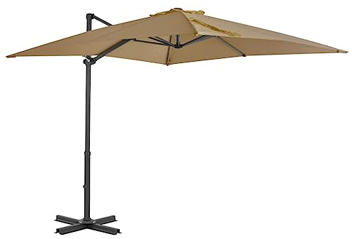 Toldo lateral, sombrilla con mástil de aluminio, 250 x 250 cm, para balcón, terraza, jardín