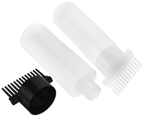 HAMPPLIES 2pcs Hair Application Bottles with Comb Refillable Hair Oil Dispenser and Spray Bottle for Salon Shampoo and Conditioner Liquid Applicator