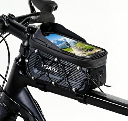 Meayll Fahrradtasche Rahmen 1,6L Wasserdicht I Rahmentasche Fahrrad mit Handyfenster & Touchscreen I Oberrohrtasche Fahrrad Klettverschluss – Ideal für Bikepacking, E-Bike, MTB, Gravelbike, Rennrad
