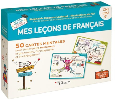 Mes leçons de français: 50 cartes mentales pour comprendre facilement la grammaire, l'orthographe et la conjugaison ! CM1-CM2-6e