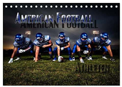 American Football - Athleten (Tischkalender 2026 DIN A5 quer), CALVENDO Monatskalender: Dynamische Bilder zeigen die Spieler in heroischen Posen und packenden Spielszenen (CALVENDO Sport)