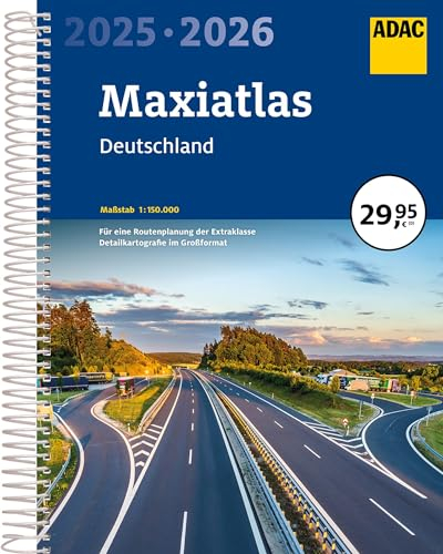 ADAC Maxiatlas 2025/2026 Deutschland 1:150.000: Straßenatlas und Autoatlas mit Spiralbindung (ADAC Atlas)