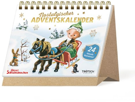 TRÖTSCH - Aufstell Adventskalender Unser Sandmännchen | Weihnachtskalender mit 24 Türchen und liebevollen Illustrationen vom Sandmann zum Aufstellen: Adventskalender mit einfachen Reimen