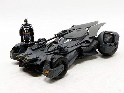 Jada JA99232 Justice League 1:24 Batmobile w/Batman Figure, Black, Echelle 1/24