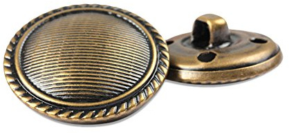 Metallknöpfe für Damen und Herren, Jeansknopf, Kleiderknopf, Knopf für Anzüge, mit dekorativem Rand, Handarbeitszubehör, bronzefarben, 12 Stück, bronze, 25 mm