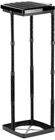 Grizzly bin bag holder, 1x rubbish bin with black lid, height-adjustable plug-in system with clamping ring, for different sized bin liners from 25-120 litres