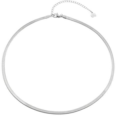 Happiness Boutique Damas Collar de Cadena Serpiente en Color Plata | Collar Delicado de Acero Inoxidable
