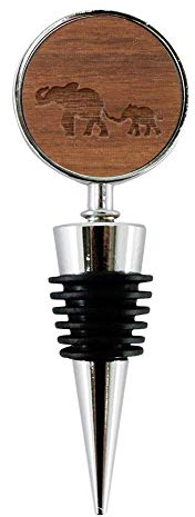 Jorvik Wood Elephant and Baby Design Wine Bottle Stopper