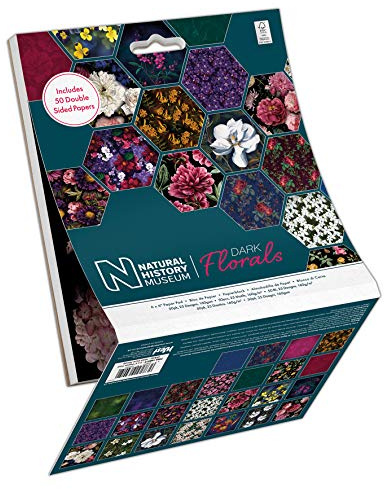 Naturhistorisches Museum 6 x 6 Papierblock - 50er Packung - Dark Florals