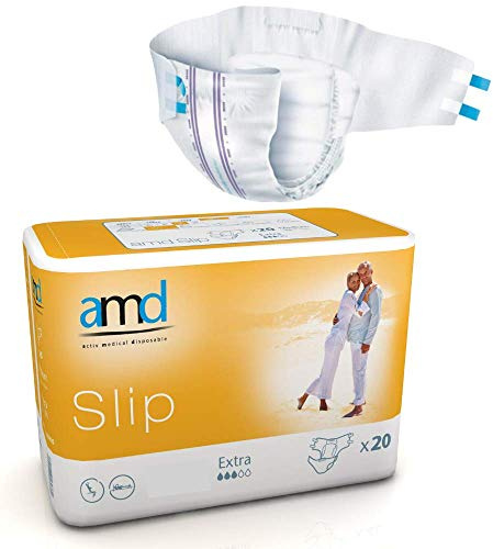AMD - Pack de 20 x Slip Extra - Taille M - Couches de Protection Incontinence - Absorption 2250ml