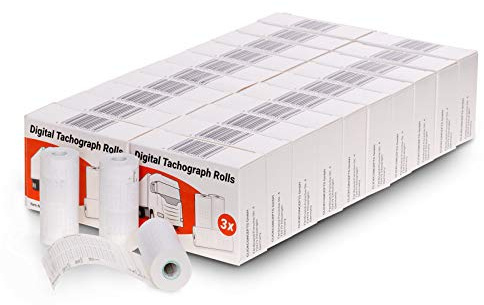 Rouleaux de tachymètre [8 m], papier thermique 57/28/7, roulettes, stylos de route Lot de 60