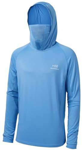 Bassdash UPF 50+ Chemise de pêche à Manches Longues avec Masque UV pour Homme