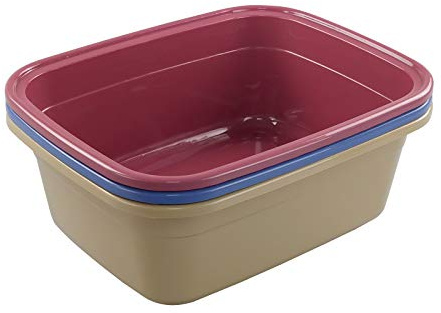 Farmoon 12 Quart Rectangular Wash Basin, Plastic Dishpan/Tub for Sink, 3 Packs