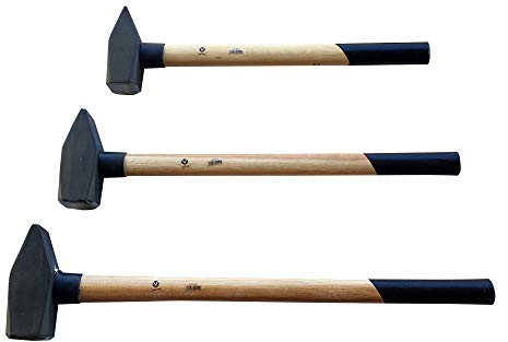 Professional 3-Piece Set Engineer's Hammer Hickory Handle 3/4/5 kg Hammer Sledge Hammer