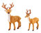 TSLBW Figurines de Renne de Noël 2 pièces Art de Renne de Noël Ornement Animalier Figurines d'animaux de la forêt Miniatures Simulation Debout Cerf Elk Décoration pour Les décorations de Noël