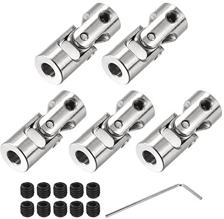 sourcing map 2mm to 4mm Inner Dia Rotatable Universal Joint Shaft Coupling Motor Shaft Coupler L23 x D9 with Screws and Wrench for RC Model Pack of 5